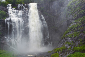 Skjervefossen waterfall near Voss in the Hordaland region, Norway