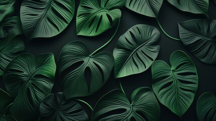 A monstera leaves wallpaper texture background.