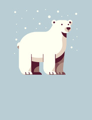 シロクマ、ベクターイラスト、はがきサイズ、寒中見舞、暑中見舞い、残暑見舞い