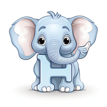 elephant cartoon character, GENERATIVE AI