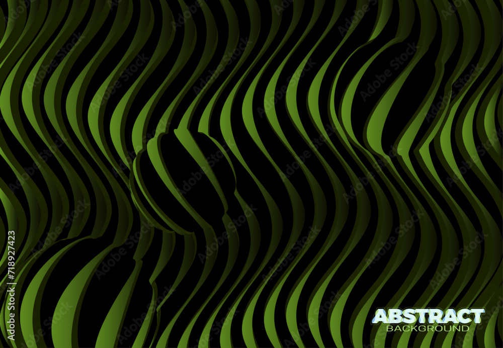 Poster abstract vector background with 3d stripes in the form of olive cyberspace. great cosmic design temp