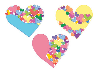 heart design colorful pattern design on white background illustration vector
