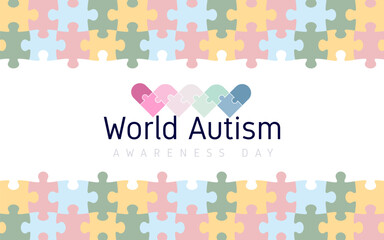 World autism day logo. 2 April world autism awareness day background 2024. World autism day background design. Template for banners, social media, medical posters, backgrounds, badge.