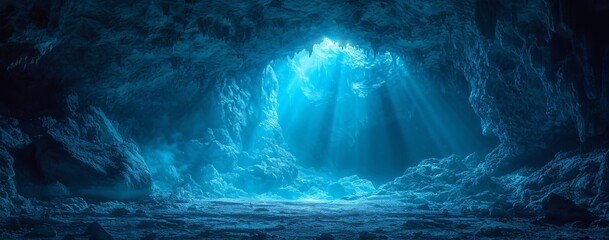 Glowing Cave: A Stunning Underwater Adventure Generative AI - obrazy, fototapety, plakaty