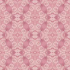 JPEG vintage floral damask in a faded rose pink with a linen texture. Perfect for textiles, fabric, wallpaper, soft furnishings, interior design, home decor, scrapbooking, craft projects and more.
