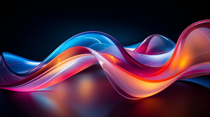 Blurry glowing wave and neon lines abstract 3d wallpaper background