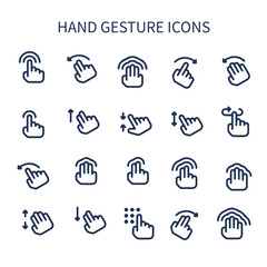 hand gestures icon vector design set, screen touch icon