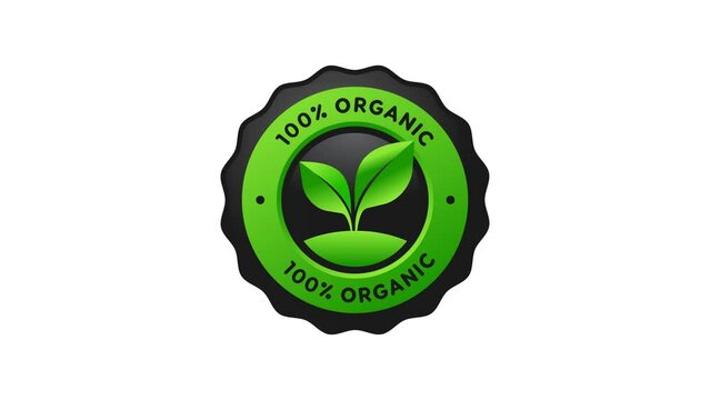 Organic product label or logo animation, for promotions, marketing, announcements, advertising, promotions for selling online, food and beverage products
