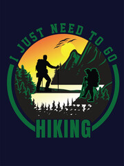 Hiking t shirt design vector