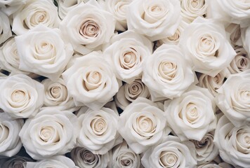 Obraz na płótnie Canvas white roses in a large circle