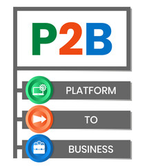 P2B - Platform to Business acronym. business concept background. vector illustration concept with keywords and icons. lettering illustration with icons for web banner, flyer