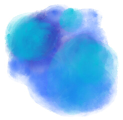 Blue cool ocean water tone watercolor bubble brush painting texture art - 718937622