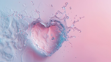 Heart shaped water splash