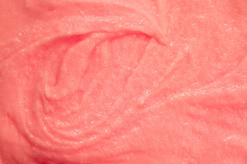 Berry yoghurt ice cream. Smoothies from fresh fruits and berries. Ice cream texture. Delicious sweet dessert close-up as a background.