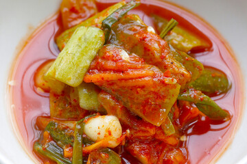 Kimchi korea food, cucumber kimchi