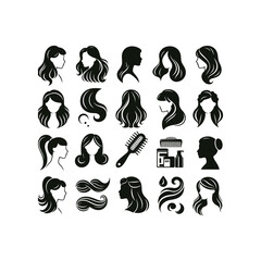 women hair style icon silhouette
