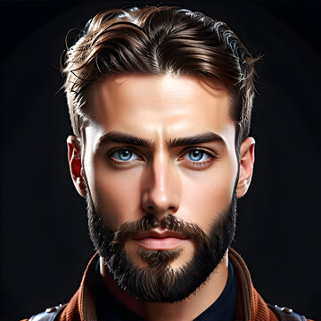 Beard Artistry: Creative Beard Designs and Styling for Dapper Men.(Generative AI)
