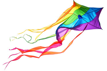 Rainbow colors Kite Flying High isolated on white background