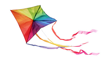 Rainbow colors Kite Flying High isolated on white background