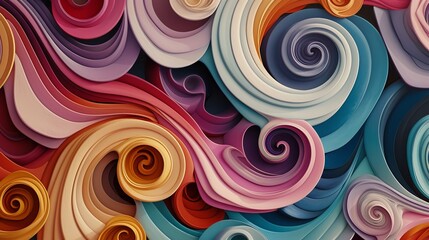 Vibrant Swirls and Curves Representing Diversity