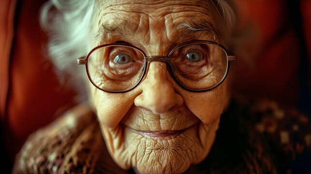 Mischievous Grin of an Elderly Person