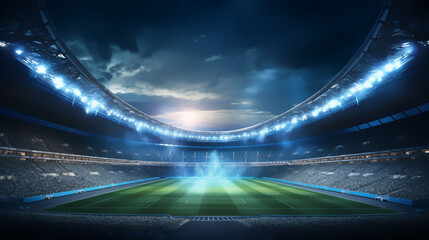 Fototapeta na wymiar 3D Rendering of Modern football stadium, Illustration.