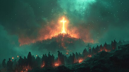 Sunrise in the Snowy Forest: A Serene Winter Scene Generative AI