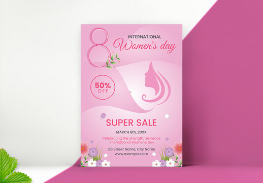 International Women Day Sale Flyer layout