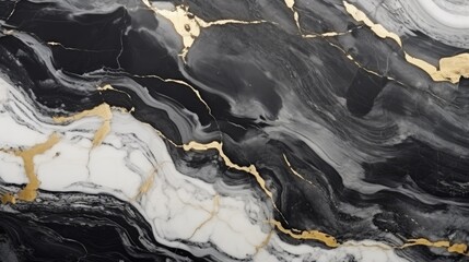 black, gold and white marble texture background