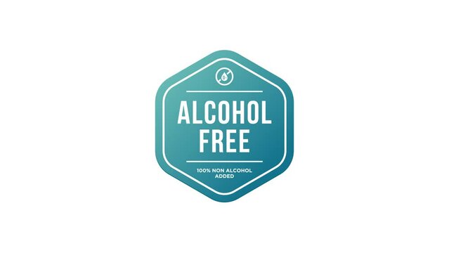 Alcohol free Healthy food labels. food badge Motion graphics.