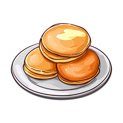 Soufflé Pancake Rolls isolated, transparent background white background no background