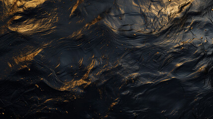 black map with rivers in gold texture