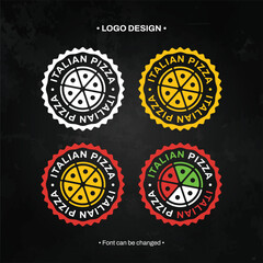 Italian Pizza Badge Logo Design Colloection