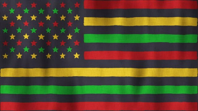 Waving American Flag Loop For Black History Month And Juneteenth