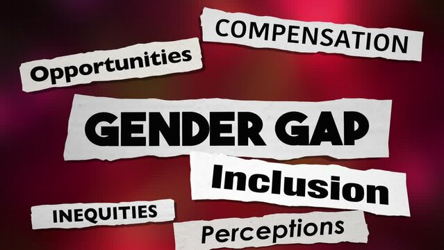 Gender Gap News Headlines Difference Pay Equity Opportunity Men Women 3d Animation