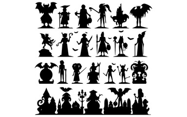 family silhouettes vector