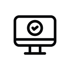 Computer Checking icon in trendy outline style isolated on white background. Computer Checking silhouette symbol for your website design, logo, app, UI. Vector illustration, EPS10.