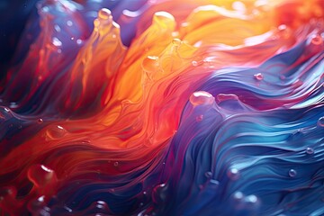 Abstract blending of liquid paints in slow motion. - obrazy, fototapety, plakaty