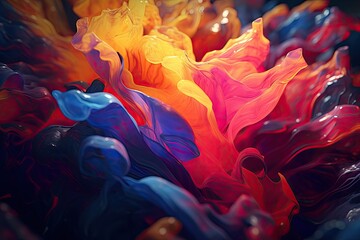 Naklejka premium Abstract blending of liquid paints in slow motion.