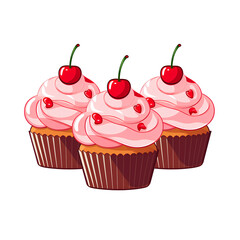 Cupcakes isolated, transparent background white background no background
