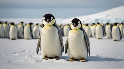 two penguins in Antarctica Iceberg
