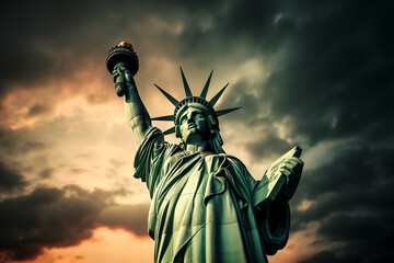 Fototapeta premium Dramatic version of the Statue of Liberty