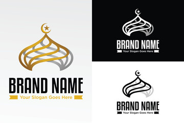 Islamic symbol Mosque Creative illustration vector logo design