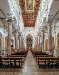 Fototapeta na wymiar Lecce, Italy - considered the capital of Baroque, Lecce is one of the most visited cities in Southern Italy. Here in particular one of its amazing Baroque Cathedrals