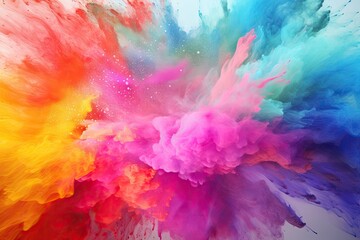 Fototapeta na wymiar Colorful powder explosion on white background.