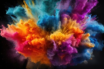 Fototapeta na wymiar Colorful powder explosion representing power and art.