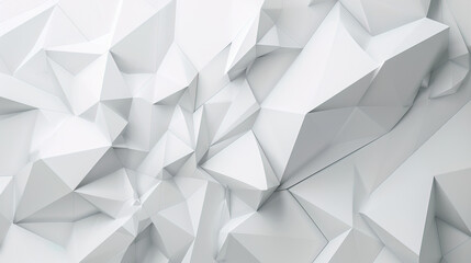Abstract geometric background white polygon triangle minimal, convex triangle, 3D triangle background - obrazy, fototapety, plakaty
