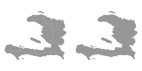 Haiti map with administrative divisions. Vector illustration.