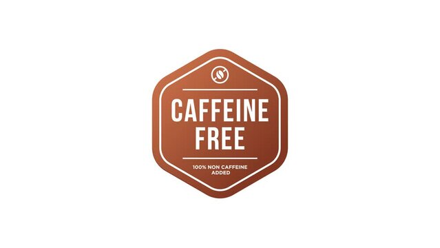 Caffeine free Healthy food labels. food badge Motion graphics.