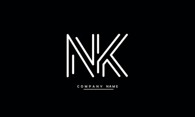 NK, KN, N, K Abstract Letters Logo Monogram